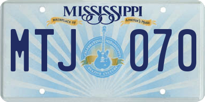 MS license plate MTJ070
