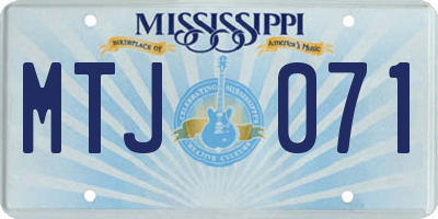 MS license plate MTJ071