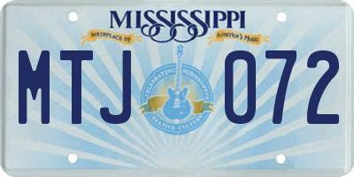 MS license plate MTJ072