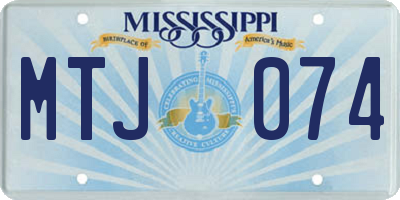 MS license plate MTJ074