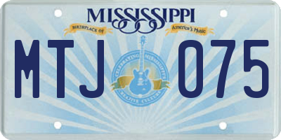 MS license plate MTJ075