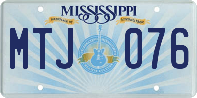 MS license plate MTJ076