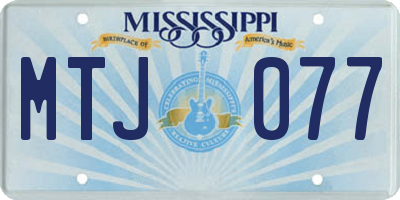 MS license plate MTJ077