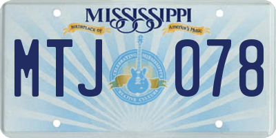 MS license plate MTJ078