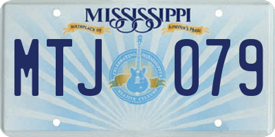 MS license plate MTJ079