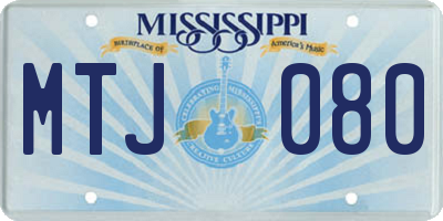 MS license plate MTJ080