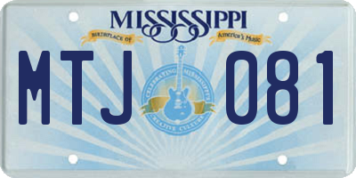 MS license plate MTJ081
