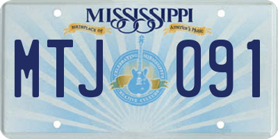 MS license plate MTJ091