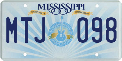 MS license plate MTJ098