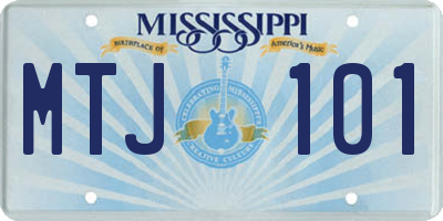 MS license plate MTJ101