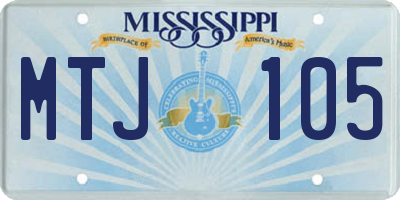 MS license plate MTJ105