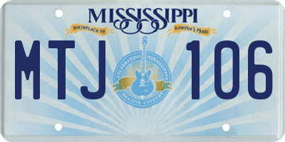 MS license plate MTJ106