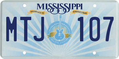 MS license plate MTJ107