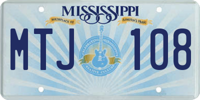 MS license plate MTJ108