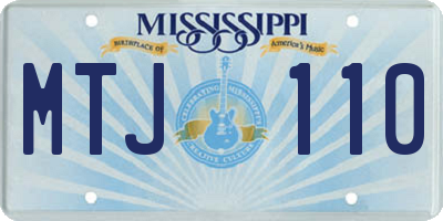 MS license plate MTJ110