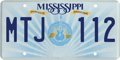 MS license plate MTJ112