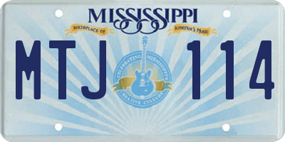 MS license plate MTJ114