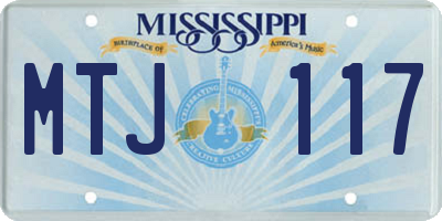 MS license plate MTJ117