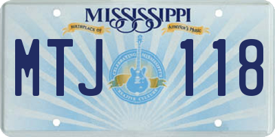MS license plate MTJ118
