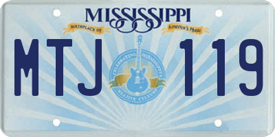 MS license plate MTJ119