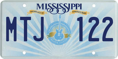 MS license plate MTJ122