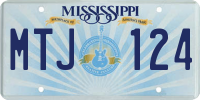 MS license plate MTJ124