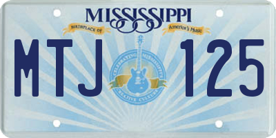 MS license plate MTJ125