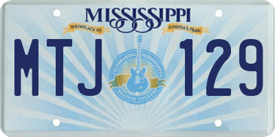 MS license plate MTJ129