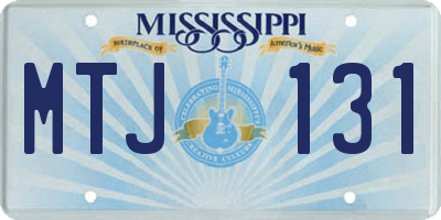 MS license plate MTJ131