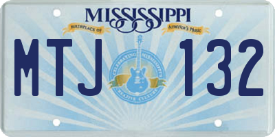 MS license plate MTJ132