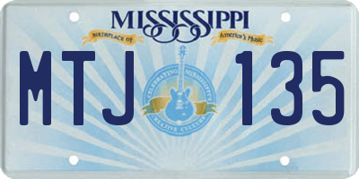 MS license plate MTJ135