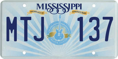MS license plate MTJ137