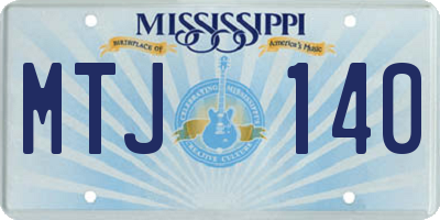 MS license plate MTJ140