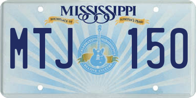 MS license plate MTJ150