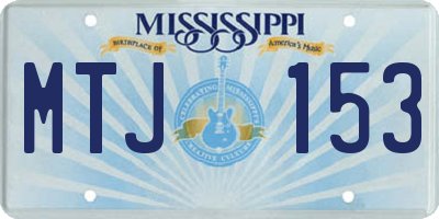 MS license plate MTJ153