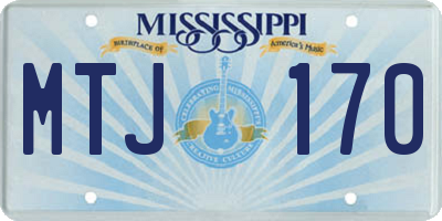 MS license plate MTJ170