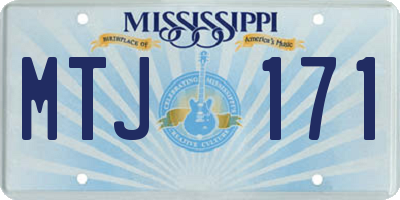 MS license plate MTJ171