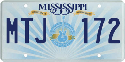 MS license plate MTJ172