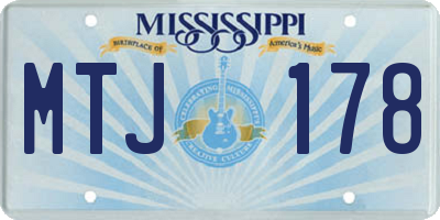 MS license plate MTJ178
