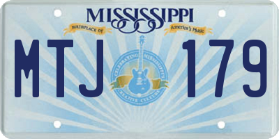MS license plate MTJ179