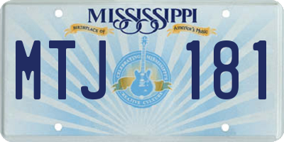 MS license plate MTJ181