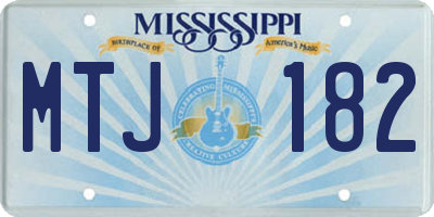 MS license plate MTJ182