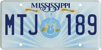 MS license plate MTJ189