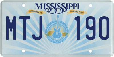 MS license plate MTJ190