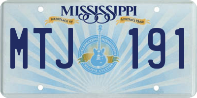 MS license plate MTJ191