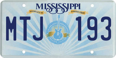 MS license plate MTJ193