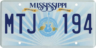 MS license plate MTJ194