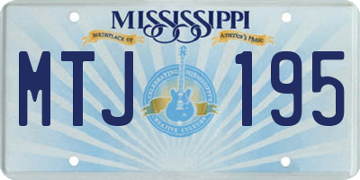 MS license plate MTJ195