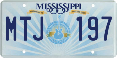 MS license plate MTJ197