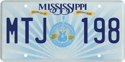 MS license plate MTJ198